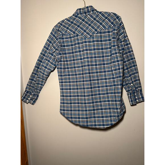 Wrangler Thick Heavy Duty Cotton Pearl Snap Western Shirt size Medium - Picture 5 of 14
